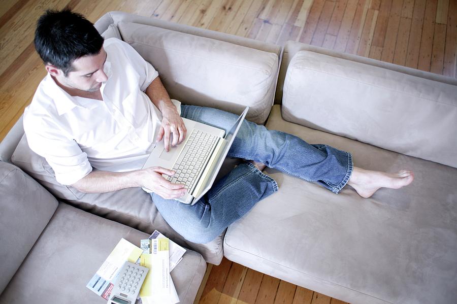 Man working on a laptop